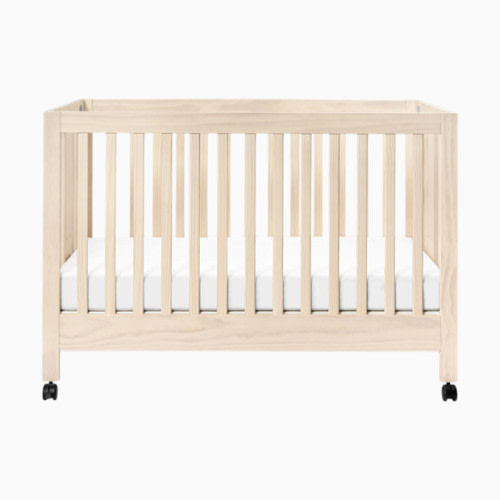 babyletto Maki Portable Folding Crib with Toddler Bed Conversion Kit - Washed Natural