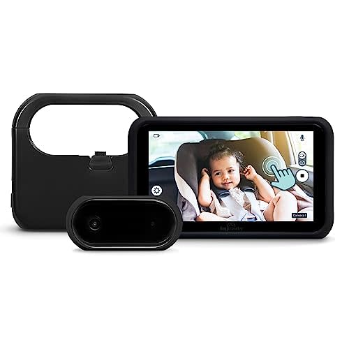Tiny Traveler Baby Monitor - Tiny Wireless Basic Kit (TT002PBB) with Power Bank - Wireless Baby Car Monitor Camera, 8 Hours Power Bank, Night Vision, Video Record & Share, 5" Touchscreen LCD - Black