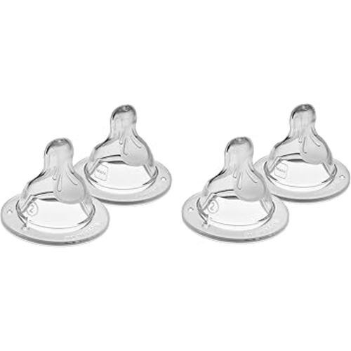 MAM Bottle Nipples Medium Flow Nipple Level 2, for 2+ Months, SkinSoft Silicone Nipples for Baby Bottles, Fits All MAM Bottles, 4 Pack