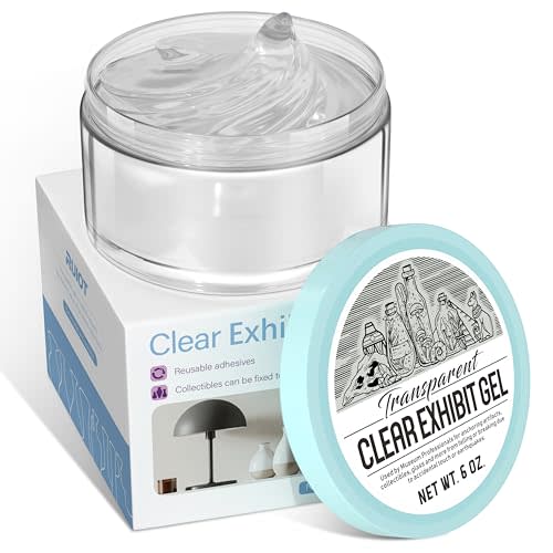 6 oz Exhibit Gel for Museum Exhibits, Removable Clear Exhibit Wax for Museum Collections, Reusable Exhibit Putty for Antiques, Glass, Ceramic and Action Figures.