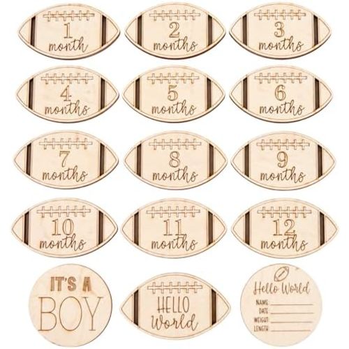 Wooden Monthly Milestone Cards – Set for Baby Photos – Newborn Milestone Discs – Engraved Wooden Baby Age Markers for Monthly Growth Photos – Perfect Baby Shower Gift