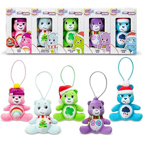 Micro Teenies - Care Bears Holiday 5 Pack Treasure Box - Miniature Plush Figure, Suffed Animal, Toy Mini Soft Figure for Kids, Girls and Boys Ages 4+