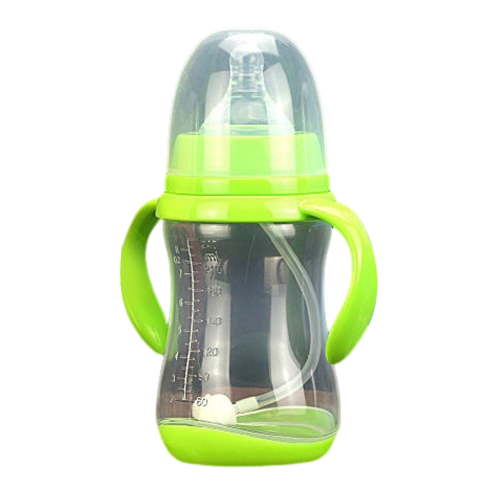 kjfeif Caliber PP Baby Bottle with Handle , Anti Drop Anti Flatulence Plastic Baby Bottle 240ML , Food Grade , Toddler Learning Cup Baby Drinking Open Cups Easy Grip Handles