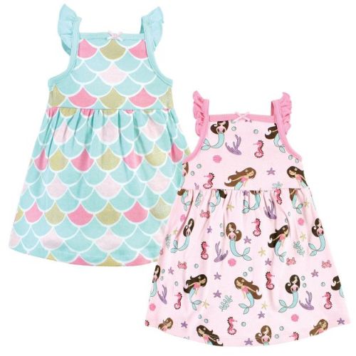 Hudson Baby Baby Girls Cotton Dresses, Mermaid Princess, 0-3 Months