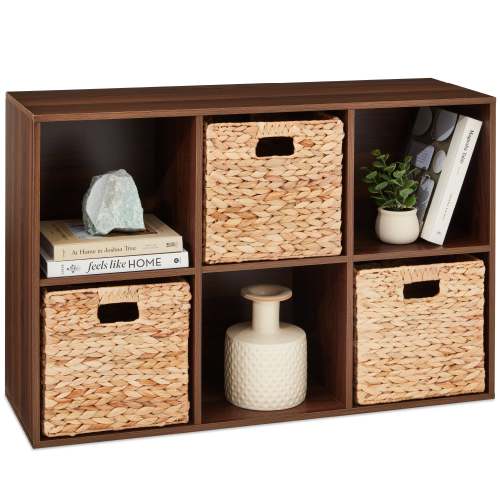 6-Cube Bookshelf, 11in Storage Display w/ Removable Panels, Customizab – Best Choice Products