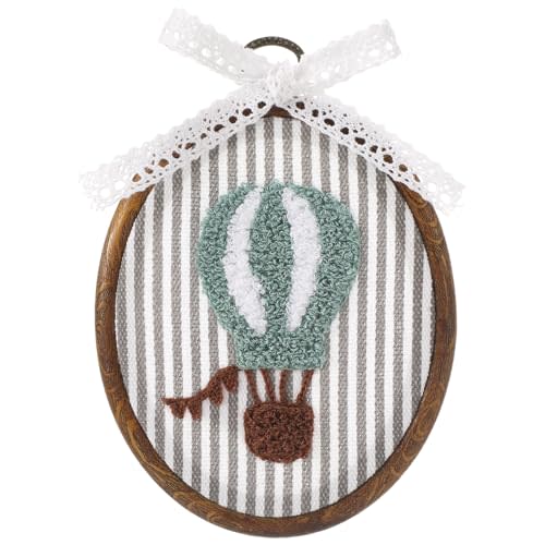 Blulu Vintage Hot Air Balloon Wall Art Nursery Decor Framed Wall Art with Bow Cute Hot Air Balloon Hanging Decorations Farmhouse Artwork for Kids Room Boys Bedroom Playroom