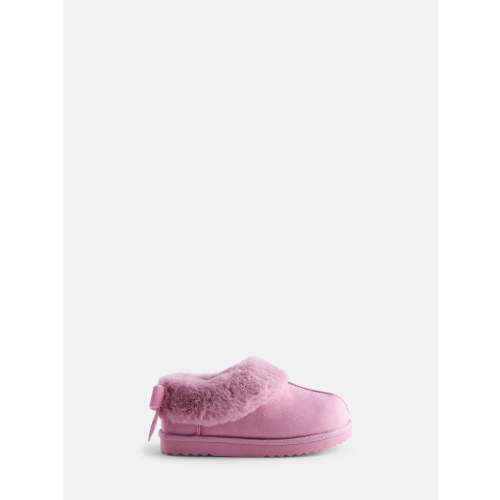 Wonder Nation Baby, Toddler, Little and Big Girls Faux Fur Trim Slippers