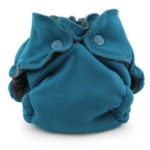 Kanga Care Ecoposh OBV (Organic Bamboo Velour) Newborn All-in-One AIO (All-in-One) Fitted Cloth Diaper, Color: Caribbean