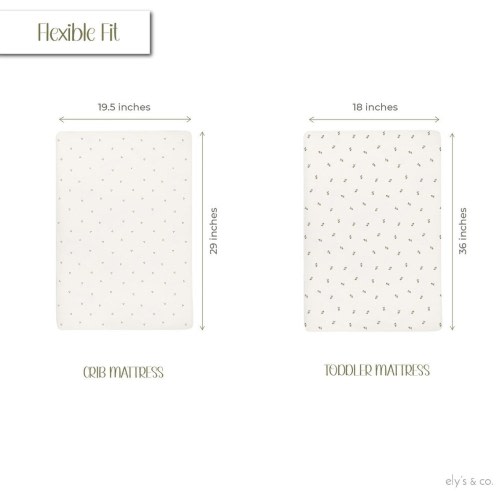Ely's & Co. Baby Waterproof Crib Sheet Set - 2 Pack 28"x 52"