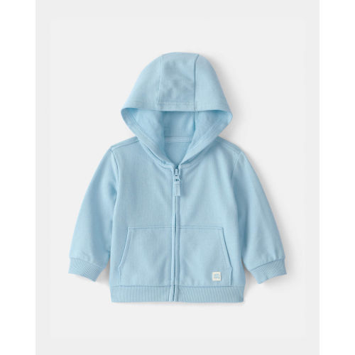 Baby French Terry Zip-Up Hoodie - Blue | Carter's