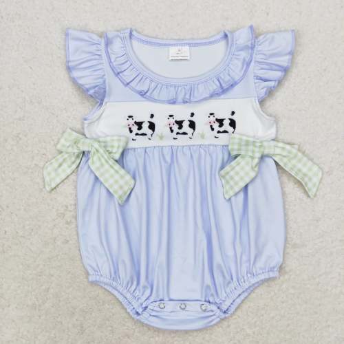 Blue Cow Bubble Romper - Preorder
