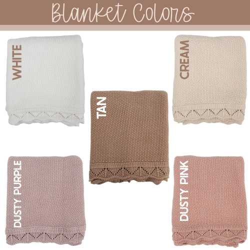 Baby Girl Blanket, Knit Newborn Blanket, Cottom Baby Blanket, Embroidered Newborn Blanket, Personalized Baby Girl, Blanket for Baby Girl