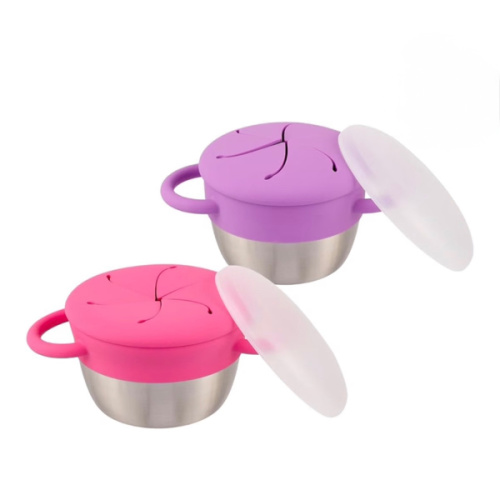 Elk and Friends Kids/Toddler Stainless Steel Snack Cups + Travel Lids | 2pk