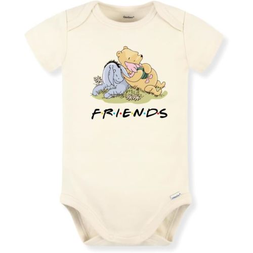 Classic Pooh And Friends Cute Baby Bodysuit Shirt Premium Custom Baby Clothes Unisex Gift for Mom Newborn