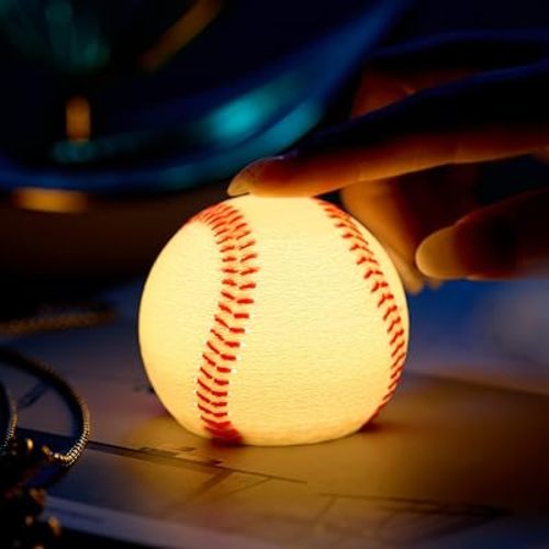 3D Printed Baseball Touch Night Light, Magnetic Detachable Design