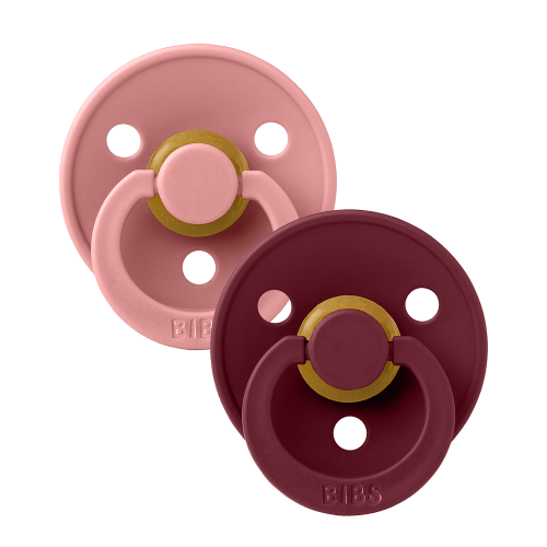 BIBS Colour Pacifiers 2 Pack - Dusty Pink/Elderberry – Bibsworld store US