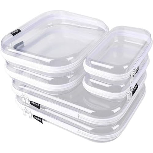 Clear Hard Shell Zipper Cases, Diaper Bag Organizer Pouches, 2L 2M 2S