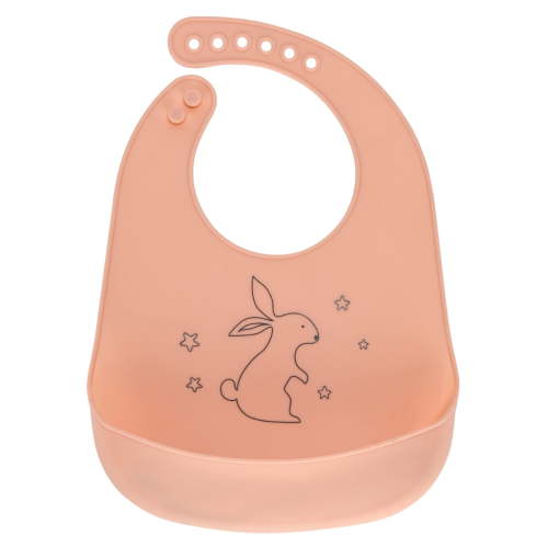 CHILDLIKE BEHAVIOR Silicone Bib - Food Catcher, BPA Free & Waterproof - Adjustable Neck Roll Bib for Feeding Babies, Toddlers & Small Kids
