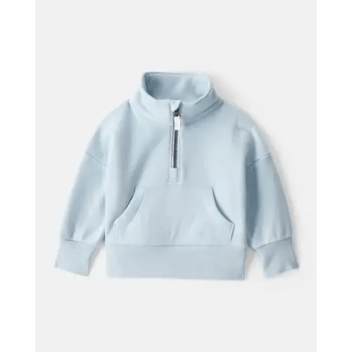 Baby Girl DayDream Fleece Long-Sleeve Quarter-Zip Pullover Sweatshirt - Blue | Carter's