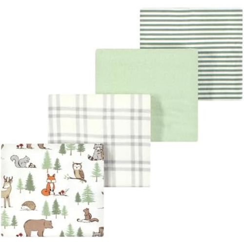 Luvable Friends Little Treasure Flannel Receiving Blankets 4pk