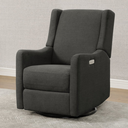 Delta Children Mercer Electronic Power Recliner and Swivel Glider with USB Port in Performance Fabric, Pearl & Reviews | Wayfair