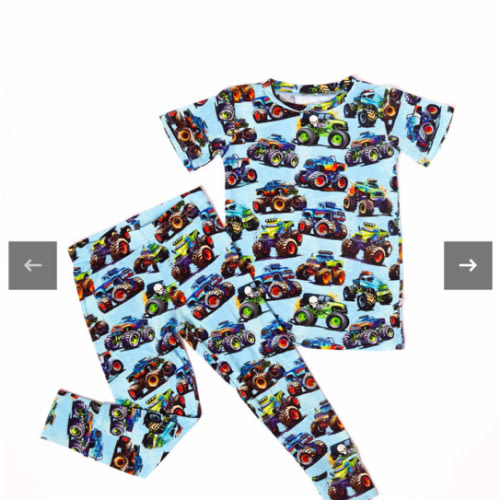 Trucks Are My Jam Short Sleeve Pajama Set