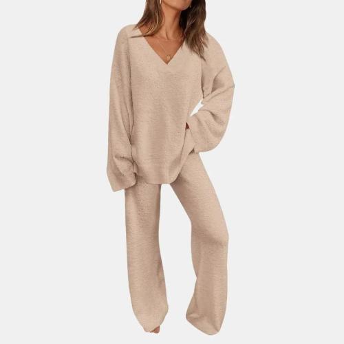 PrettyGarden Women's Casual 2-Piece Lounge Set Soft Chunky V - TikTok Shop