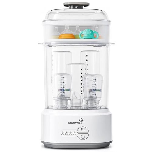 GROWNSY Bottle Sterilizer and Dryer, Compact Electric Steam Baby Bottle Sterilizer (Esterilizador de Biberones), Bottle Sanitizer for Baby Bottles, Pacifiers, Pump Parts