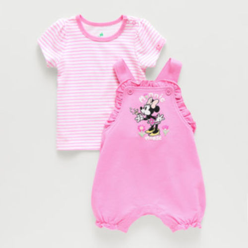 Disney Baby Girls 2-pc. Minnie Mouse Shortall Set
