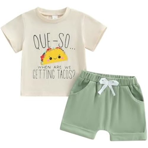 WZTYYDS Toddler Boys Summer Outfits Animal Print Short Sleeve T-Shirt and Elastic Shorts for 2 Piece Vacation Clothes Set