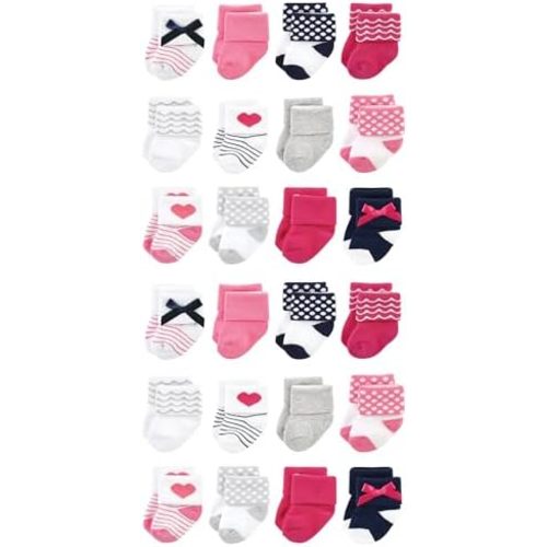 Luvable Friends Unisex Baby Cotton Rich Baby Terry Socks 24-Pack