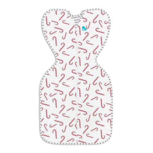 Love to Dream Swaddle UP, Baby Sleep Sack, 1.0 TOG, Self-Soothing Swaddles for Newborns, Get Longer Sleep, Snug Fit Helps Calm Startle Reflex, Newborn Essentials for Baby, Small 8-13 lbs,Candy Canes