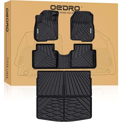 OEDRO Floor Mats Set Fit for 2017-2022 Honda CR-V (NOT for Hybrid), TPE All-Weather Custom Fit for Front, Rear & Cargo Mat in Upper(Highest) Position, Fits to Honda CRV Mats