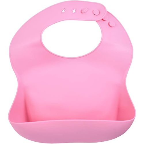 Modern Silicone Baby Bib – Adjustable Fit Waterproof Catch Bibs (