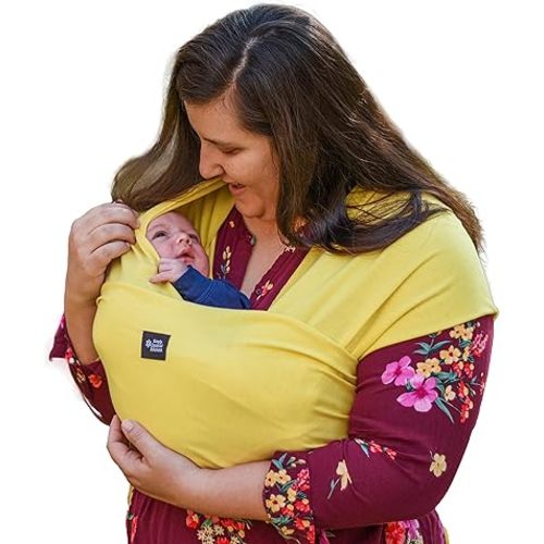 Baby Wrap Carrier Soft, Stretchy, Cotton Baby Wrap, Baby Sling, Nursing Cover Up for use with Newborn-Toddler: Evenly distributes Weight for More Comfortable Carrying (Yellow)