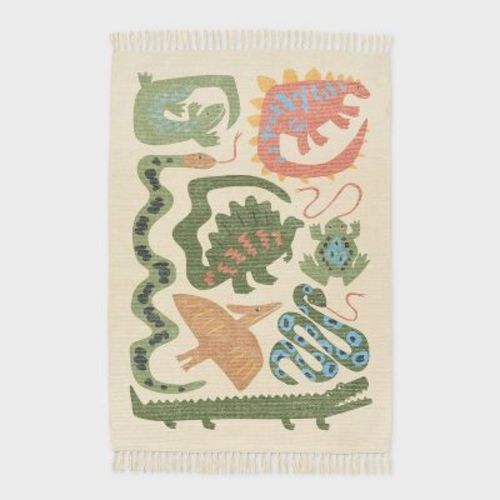 4'x5'6" Ancient Tracks Kids' Area Rug Cream - Pillowfort™