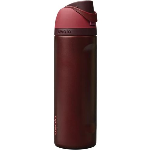 Owala FreeSip Insulated Stainless Steel Water Bottle with Straw, BPA-Free Sports Water Bottle, Great for Travel, 24 Oz, Black Cherry