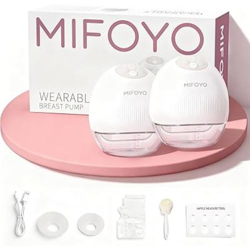 Wearable Breastfeeding Pump, Hands-Free Breast Pump – Electric Portable Breast Pump with 4 Modes & 9 Levels, 5oz Capacity, 1300mAh Battery, Clear LCD Display, Quiet <50dB, Easy to Clean, 2 Pack