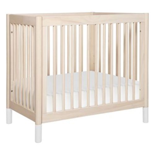 Babyletto Gelato 4-in-1 Convertible Mini Crib - Washed Natural with White Feet