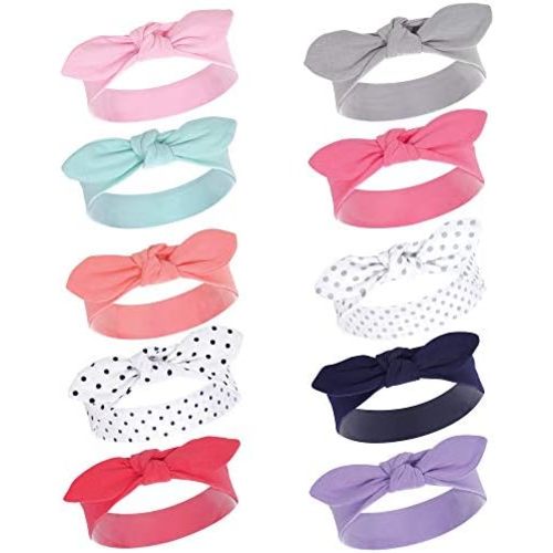 Hudson Baby Cotton and Synthetic Headbands, Size 0-24 Months