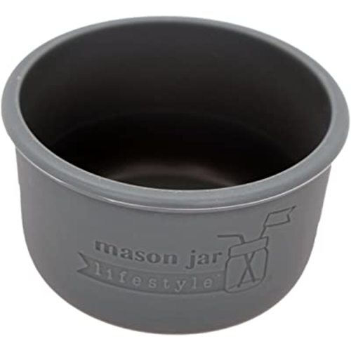 4oz Silicone Sleeves/Jackets for Protecting Small Ball, Kerr, Quilted Canning Jars by Mason Jar Lifestyle (Charcoal Gray, 2 Pack)