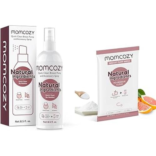 Momcozy Portable Breast Pump Cleaning Spray and Breast Pump Wipes 30 pcs