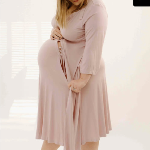 Lila Labor & Postpartum Gown in Mauve