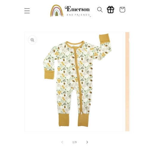 Happy Honey Bees Bamboo Convertible Baby Pajamas – Emerson and Friends