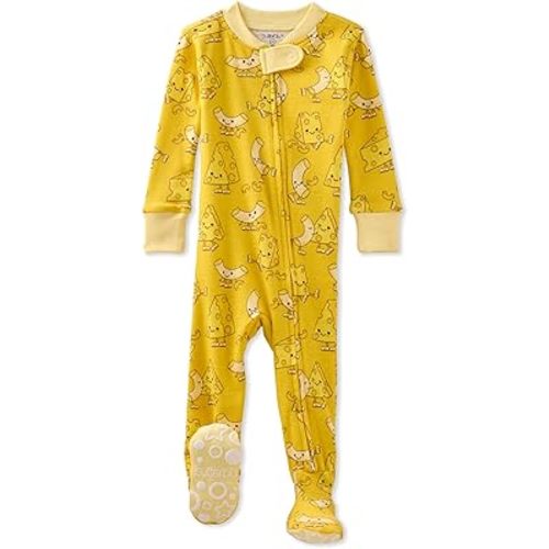 Cruz Snug-fit Footed Baby Pajamas 100% Organic Cotton Zip Front Sleeper Pjs W/Grippers for Baby Boys​