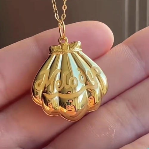 Custom Name Shell Locket, Mermaid Shell Locked, Your name Locket Necklace, Mermaid Jewelry, Mermaid Necklace, Melody Shell Locket, Princess