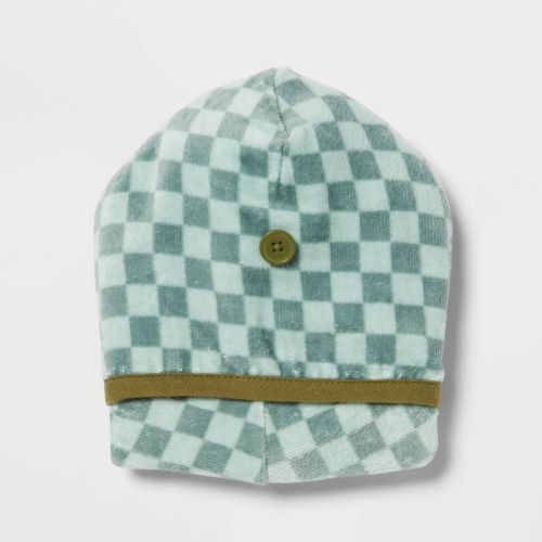 Kids' Hair Towel Green Checkered