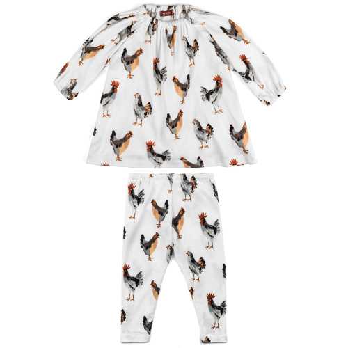 Chicken Organic Cotton Dress & Legging Set