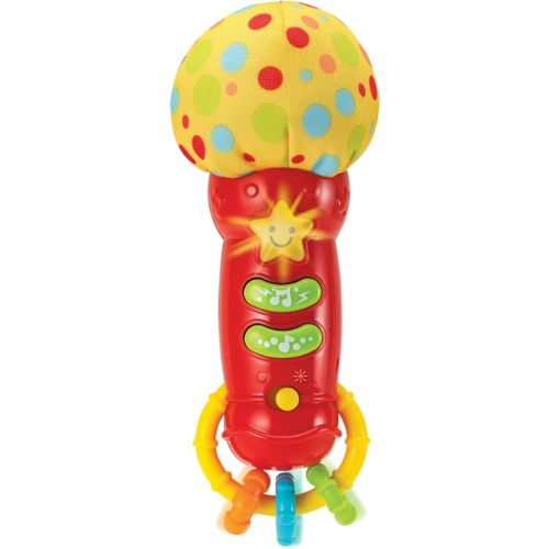 Baby Microphone Toy. My First Kids Microphone with Sounds and Teethers/Rattle. Battery Operated Toy for Toddlers and Babies 3-36 Months