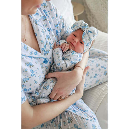 Knit Large Bow Headwrap in Tied In Blooms | Caden Lane